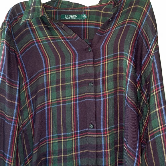 LAUREN by Ralph Lauren plaid shirt - Picture 1 of 5